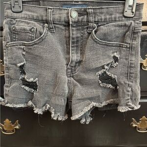 Distressed Gray Denim Shorts